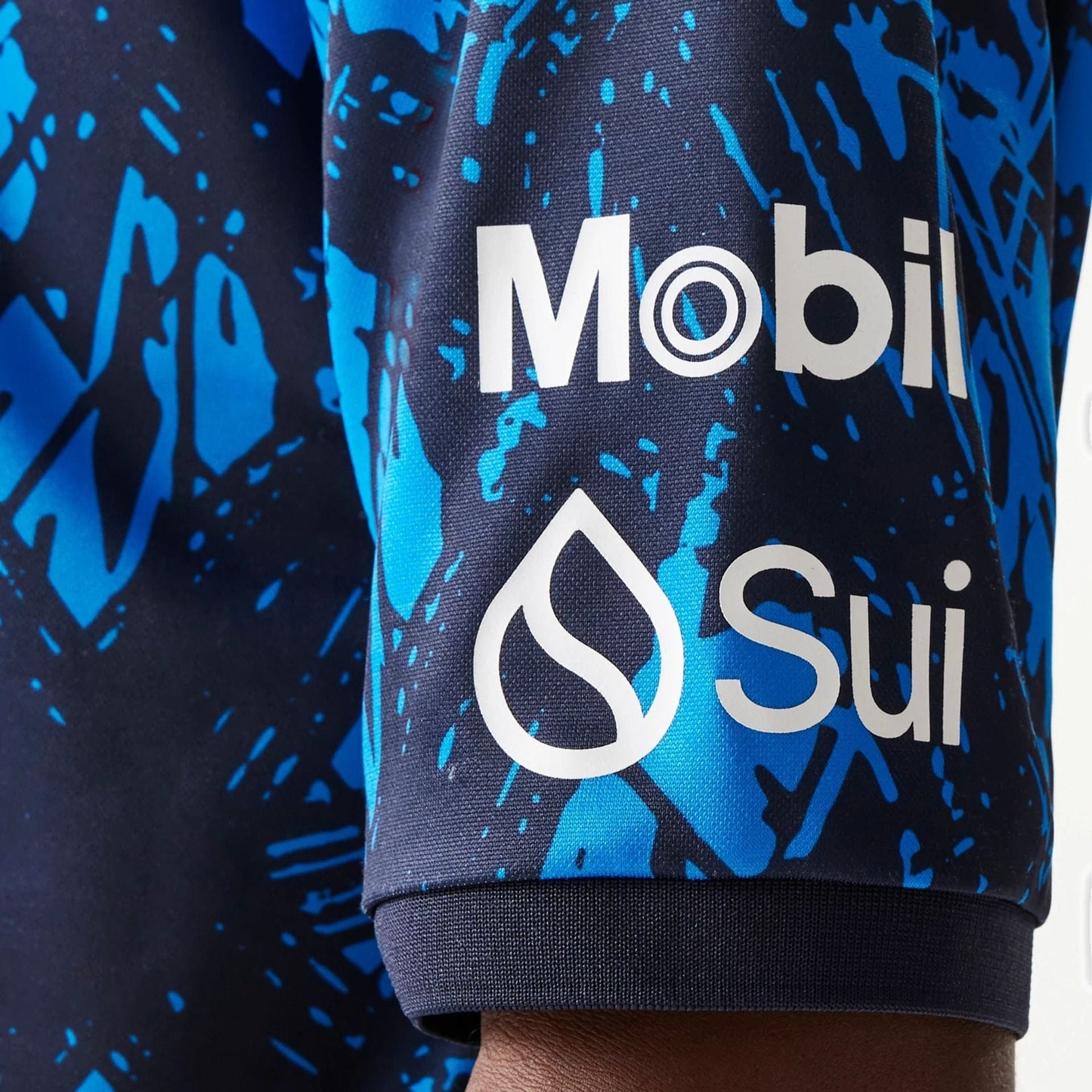 The Male model is wearing Red Bull Sim Racing Dark Blue V-Neck T-Shirt  6