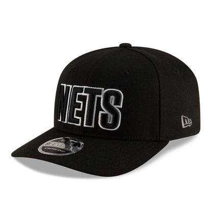 This is a Brooklyn Nets NBA Statement Black 9SEVENTY Stretch Snap Adjustable Cap 4