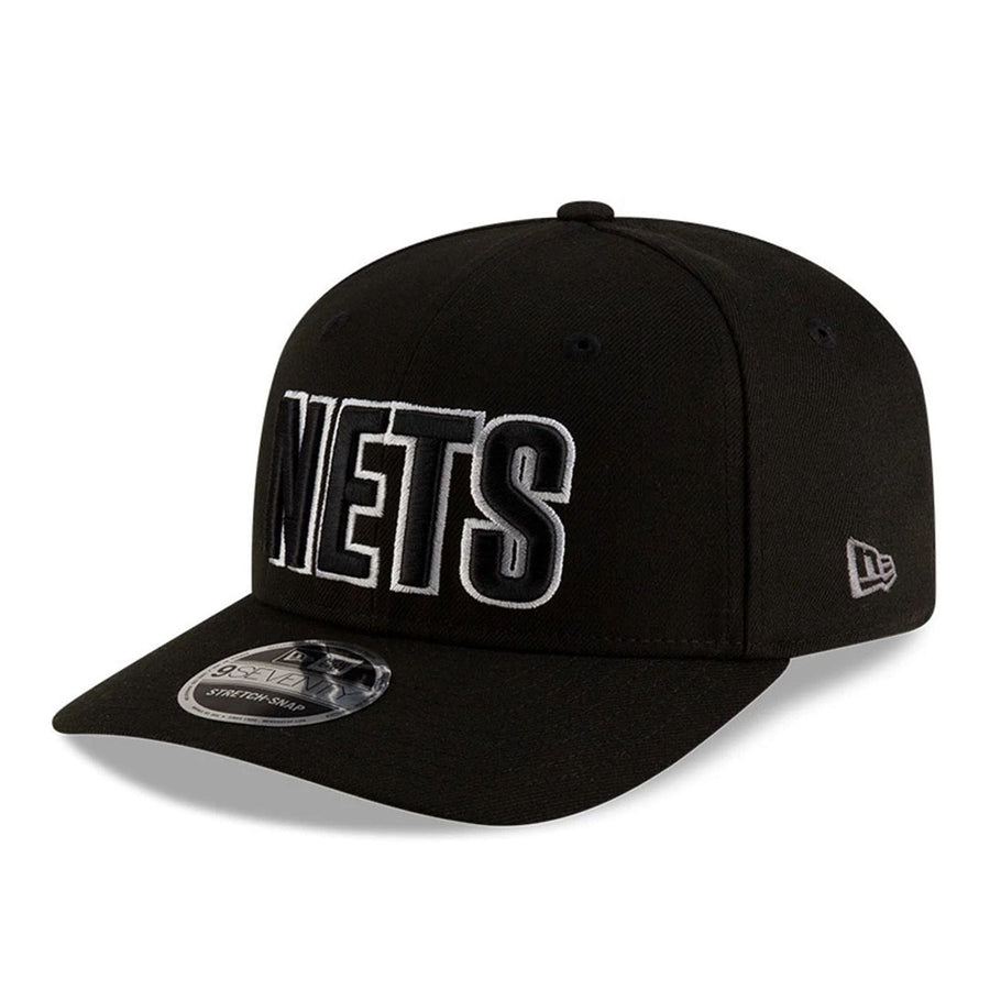 This is a Brooklyn Nets NBA Statement Black 9SEVENTY Stretch Snap Adjustable Cap 4