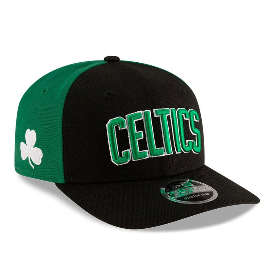 This is a Boston Celtics NBA Statement Black 9SEVENTY Stretch Snap Adjustable Cap 1