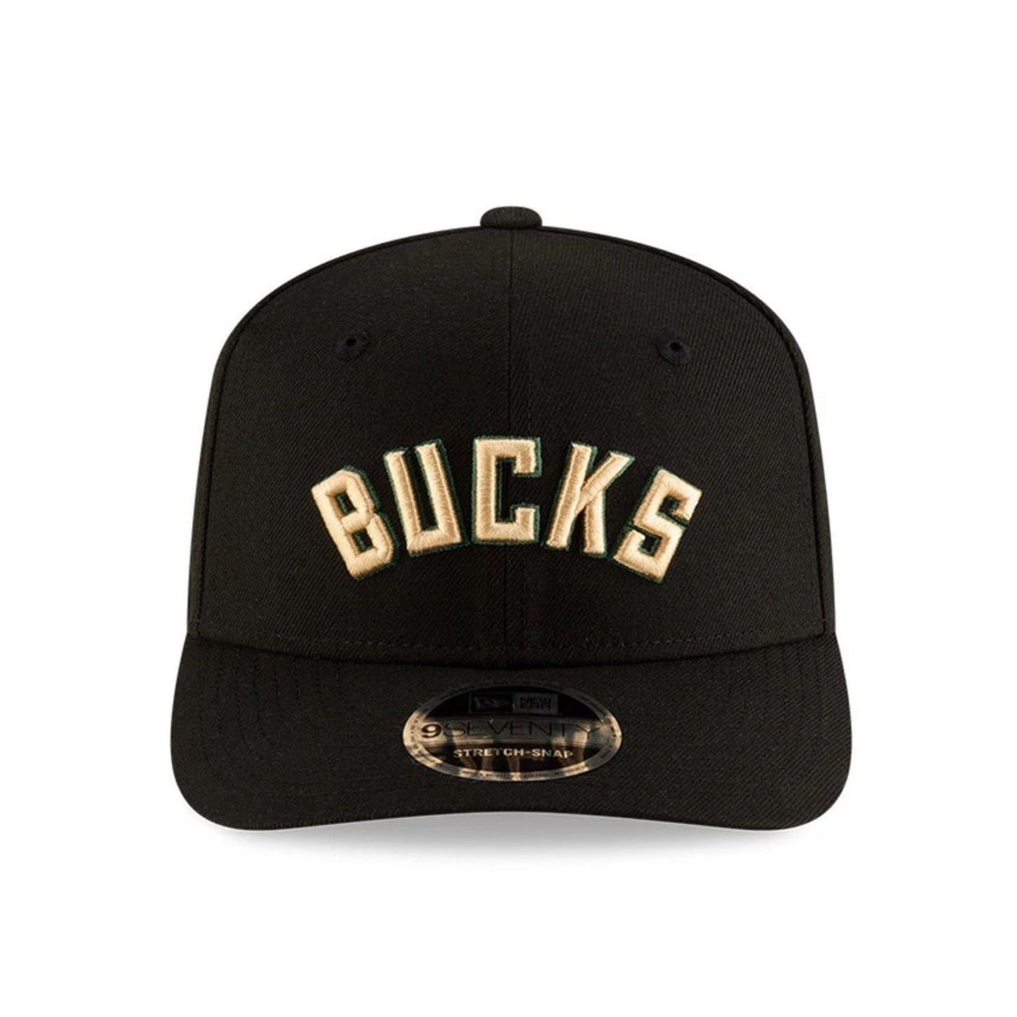 This is a Milwaukee Bucks NBA Statement Black 9SEVENTY Stretch Snap Adjustable Cap 3