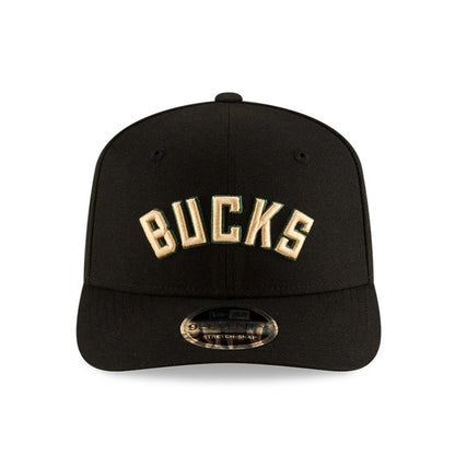 This is a Milwaukee Bucks NBA Statement Black 9SEVENTY Stretch Snap Adjustable Cap 3