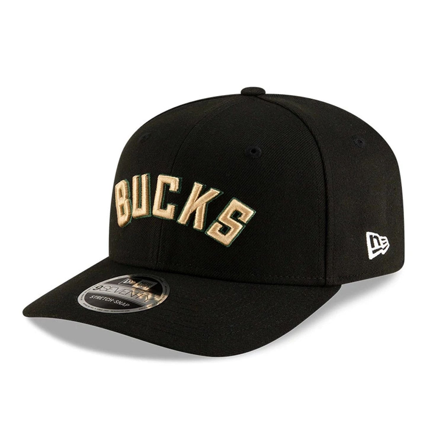 This is a Milwaukee Bucks NBA Statement Black 9SEVENTY Stretch Snap Adjustable Cap 4