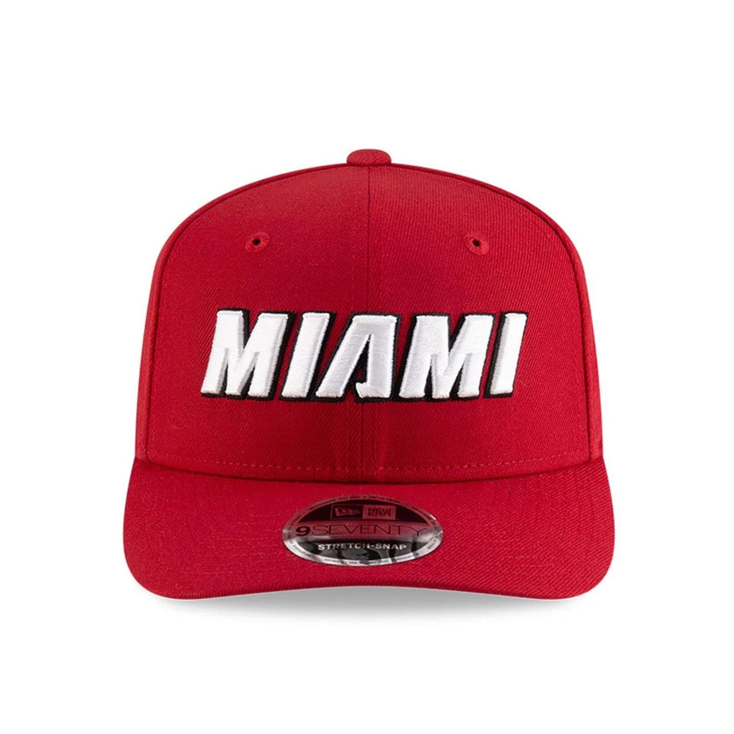 This is a Miami Heat NBA Statement Dark Red 9SEVENTY Stretch Snap Adjustable Cap 3