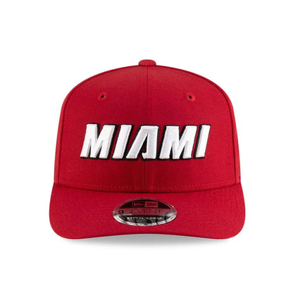 This is a Miami Heat NBA Statement Dark Red 9SEVENTY Stretch Snap Adjustable Cap 3