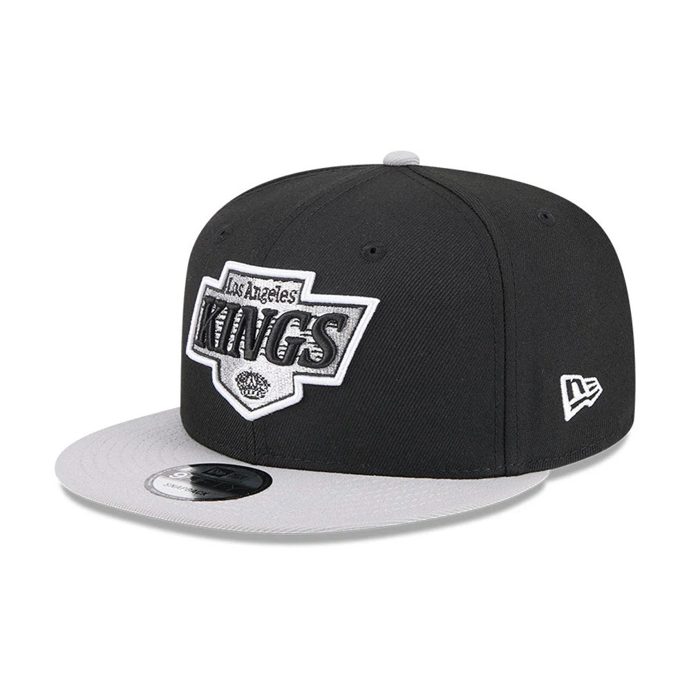 Pictured is this NHL Evergreen LA Kings 9FIFTY Snapback cap in black. 1