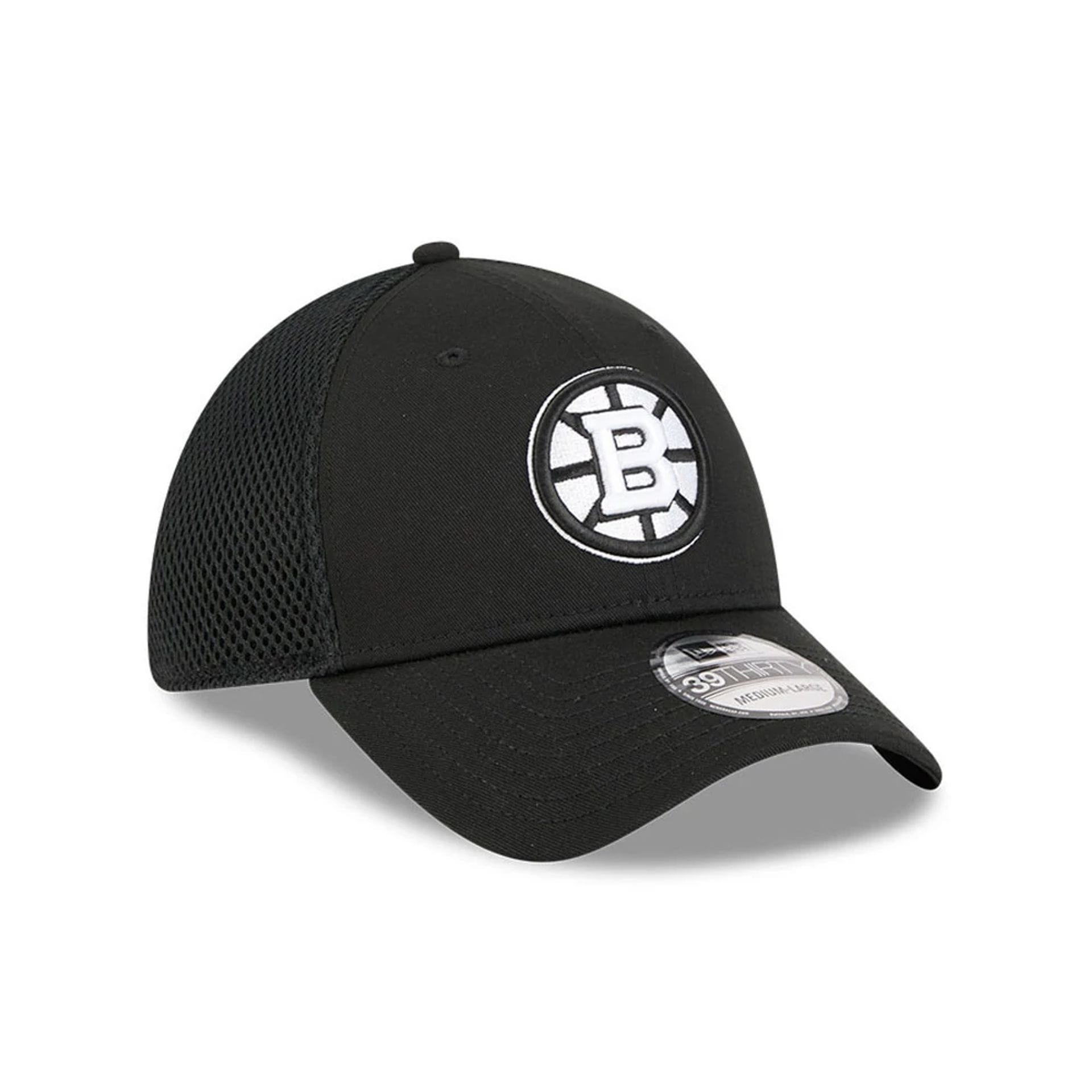 Pictured is this NHL Evergreen Neo Boston Bruins 39THIRTY Stretch Fit cap in black. 4