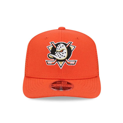 Pictured is this NHL Evergreen Anaheim Ducks 9SEVENTY Stretch Snap cap in orange. 3