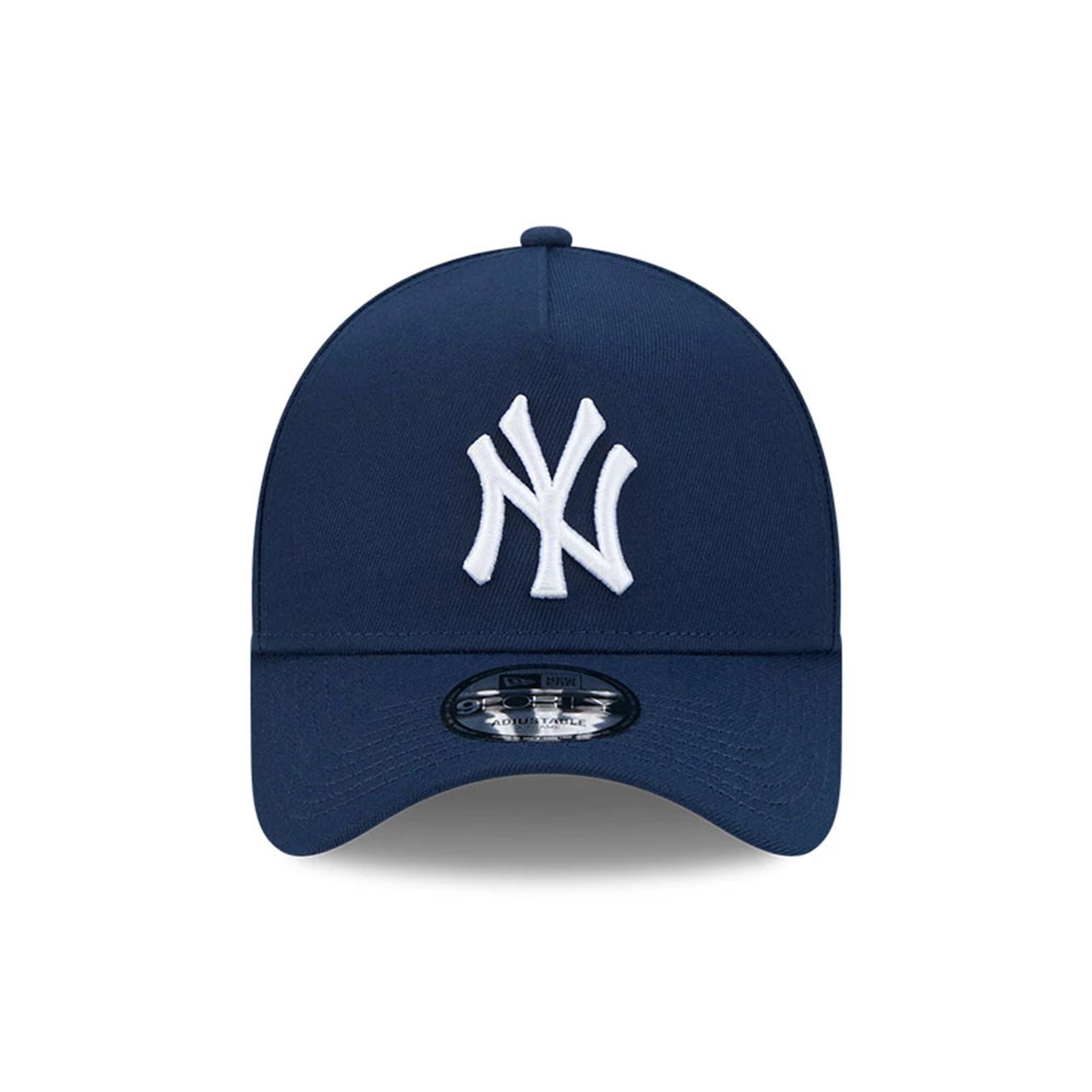 Pictured is this Repreve® MLB Oceanside New York Yankees 9FORTY A-Frame cap in dark blue. 2