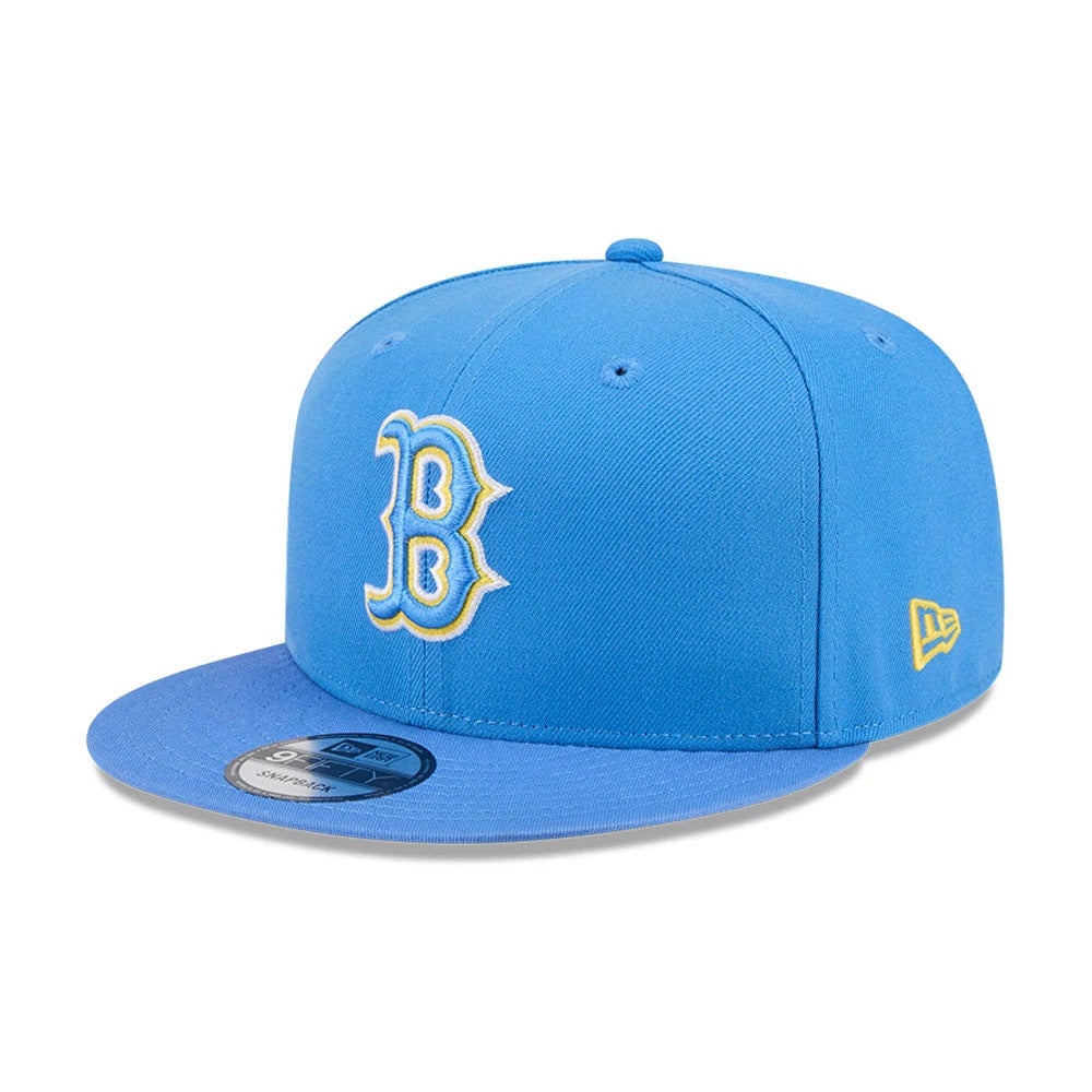 Pictured is this MLB Evergreen Boston Red Sox 9FIFTY Snapback cap in Blue. 1