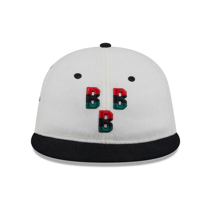This is a Birmingham Black Barons Tri-Colour Logo White Retro Crown 9FIFTY Strapback Adjustable Cap 3