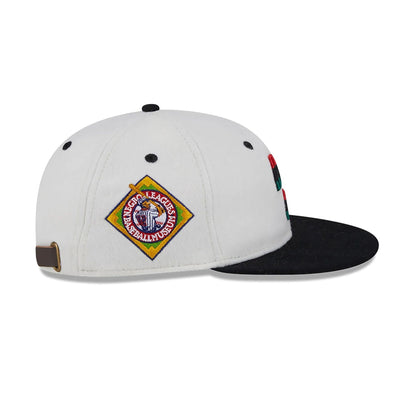 This is a Birmingham Black Barons Tri-Colour Logo White Retro Crown 9FIFTY Strapback Adjustable Cap 6