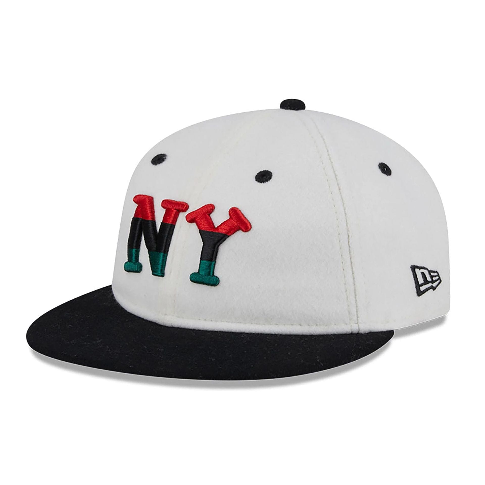 This is a New York Black Yankees Tri-Colour Logo White Retro Crown 9FIFTY Strapback Adjustable Cap 4