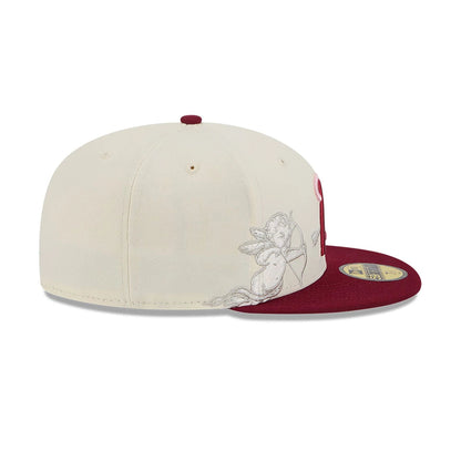 This is a LA Angels Cherub Chrome White 59FIFTY Fitted Cap 6