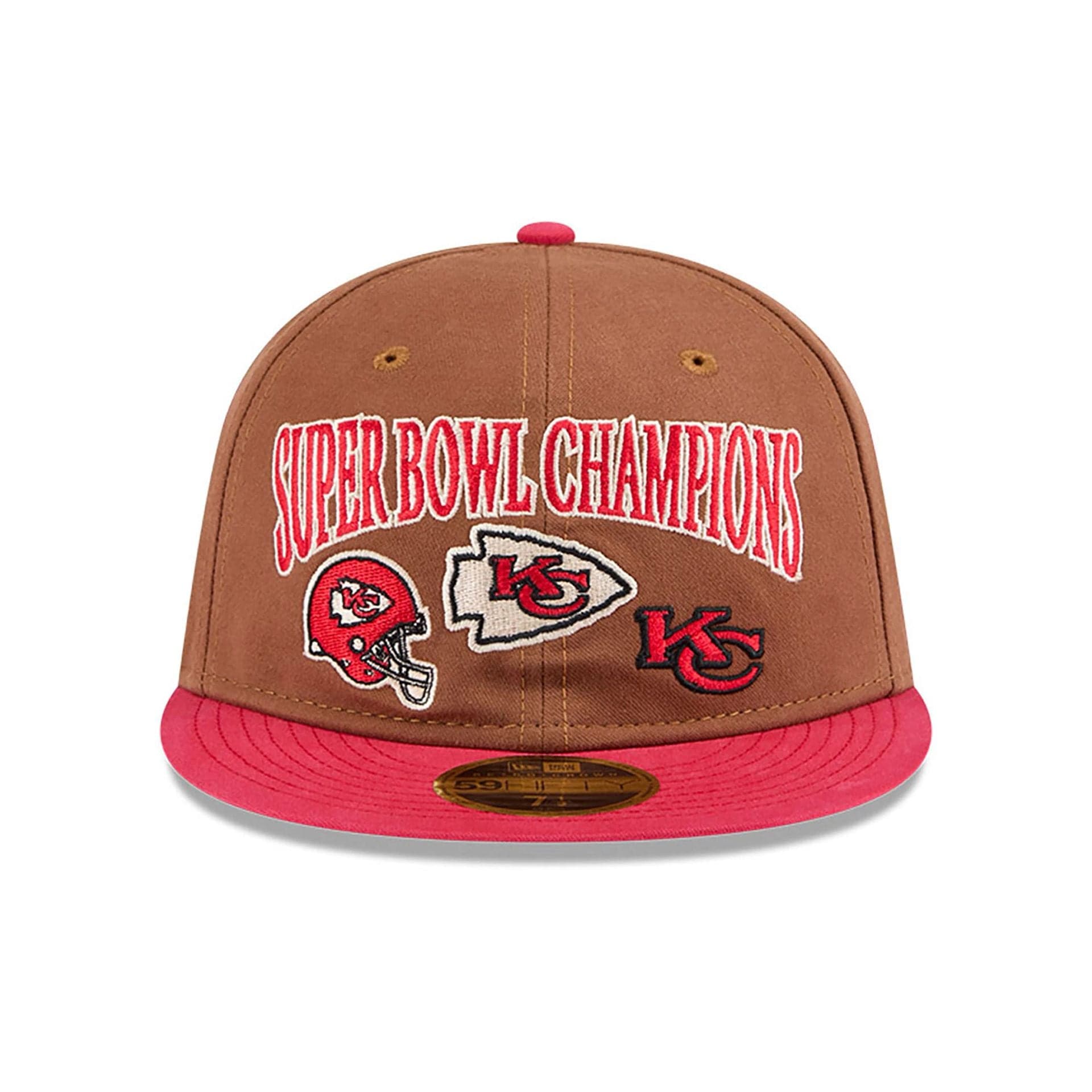 This is a Kansas City Chiefs NFL Champions Dark Beige Retro Crown 59FIFTY Fitted Cap 3