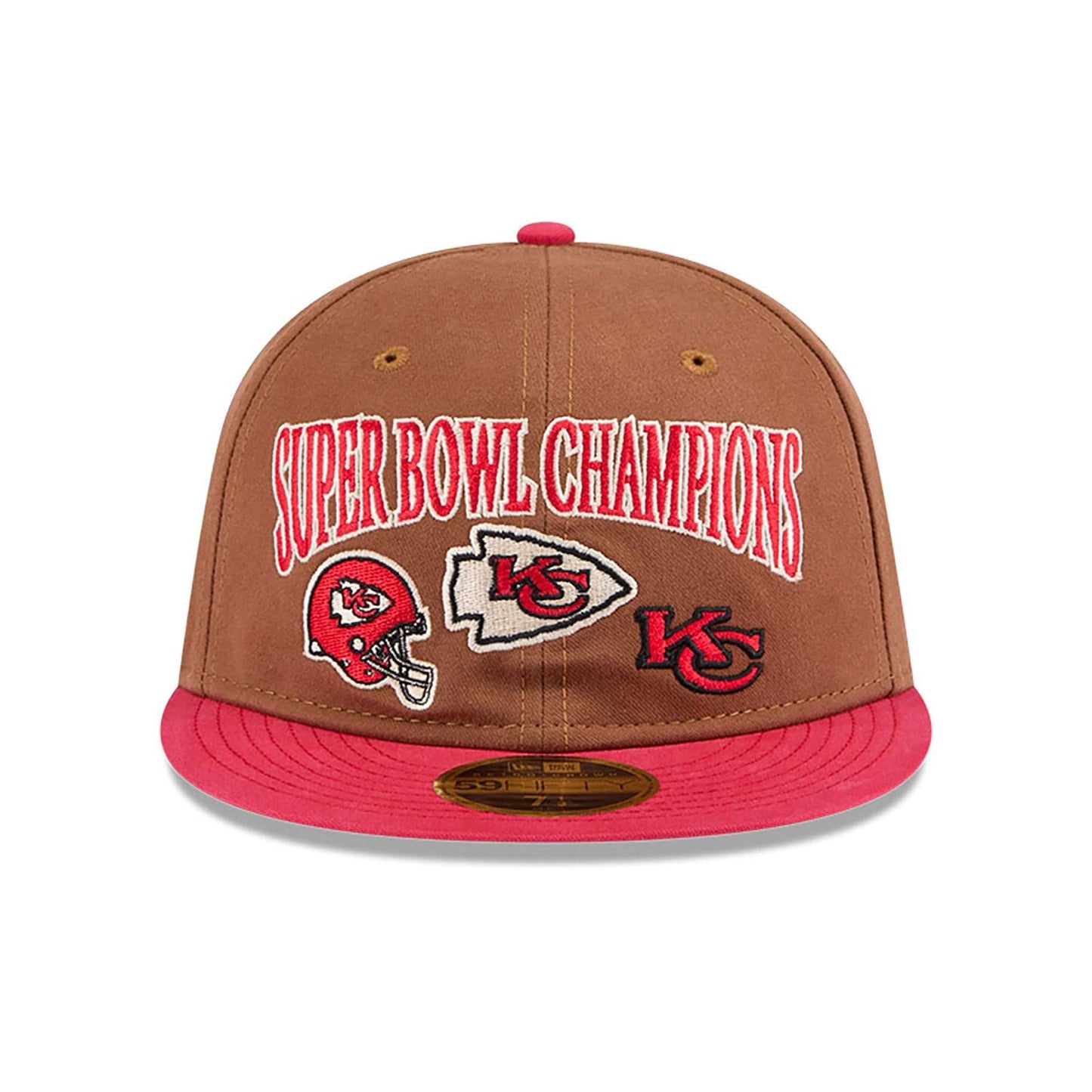 This is a Kansas City Chiefs NFL Champions Dark Beige Retro Crown 59FIFTY Fitted Cap 3