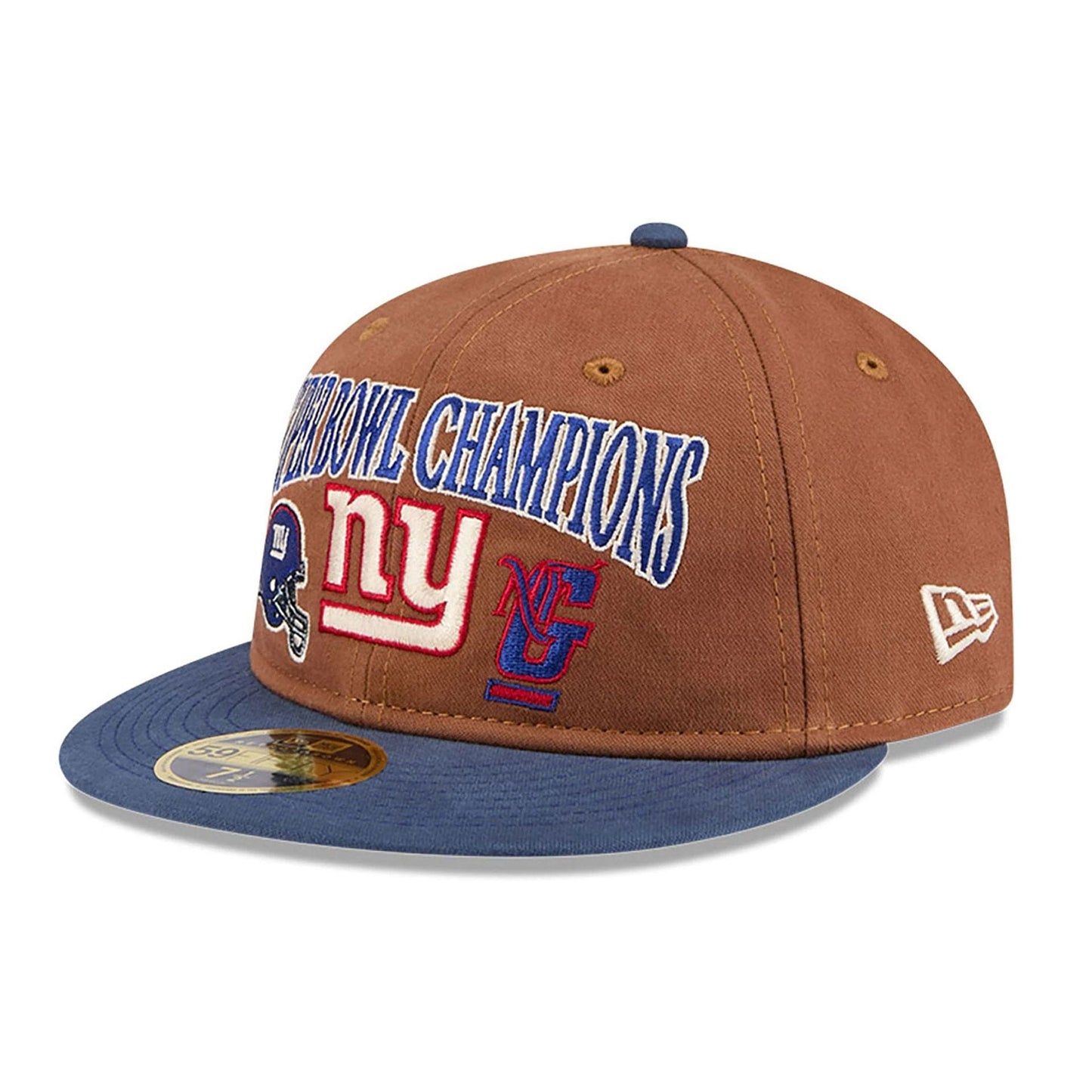This is a New York Giants NFL Champions Dark Beige Retro Crown 59FIFTY Fitted Cap 4