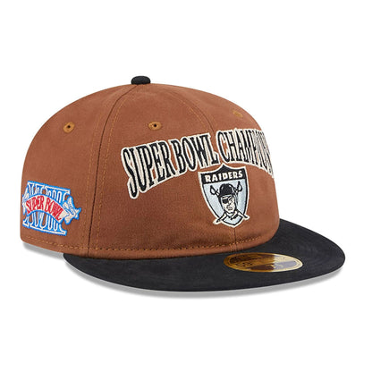 This is a Oakland Raiders NFL Champions Dark Beige Retro Crown 59FIFTY Fitted Cap 3