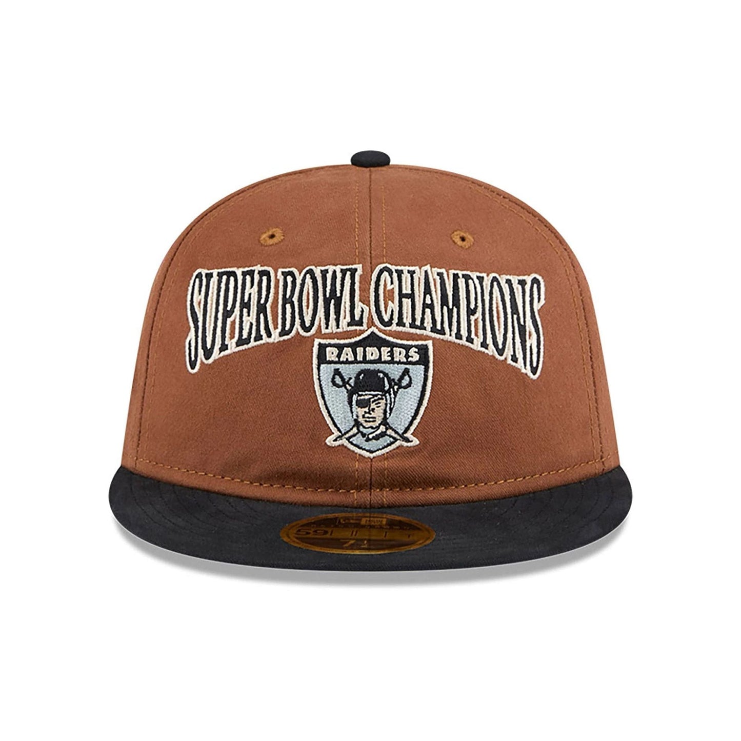 This is a Oakland Raiders NFL Champions Dark Beige Retro Crown 59FIFTY Fitted Cap 5