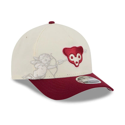 This is a Chicago Cubs Cherub Chrome White 9FORTY M-Crown A-Frame Adjustable Cap 1