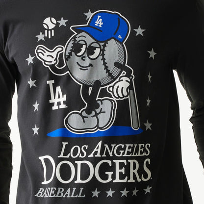The Male model is wearing LA Dodgers MLB Character Black Long Sleeve T-Shirt 4