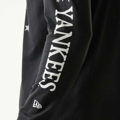 The Male model is wearing New York Yankees MLB Character Black Long Sleeve T-Shirt 5