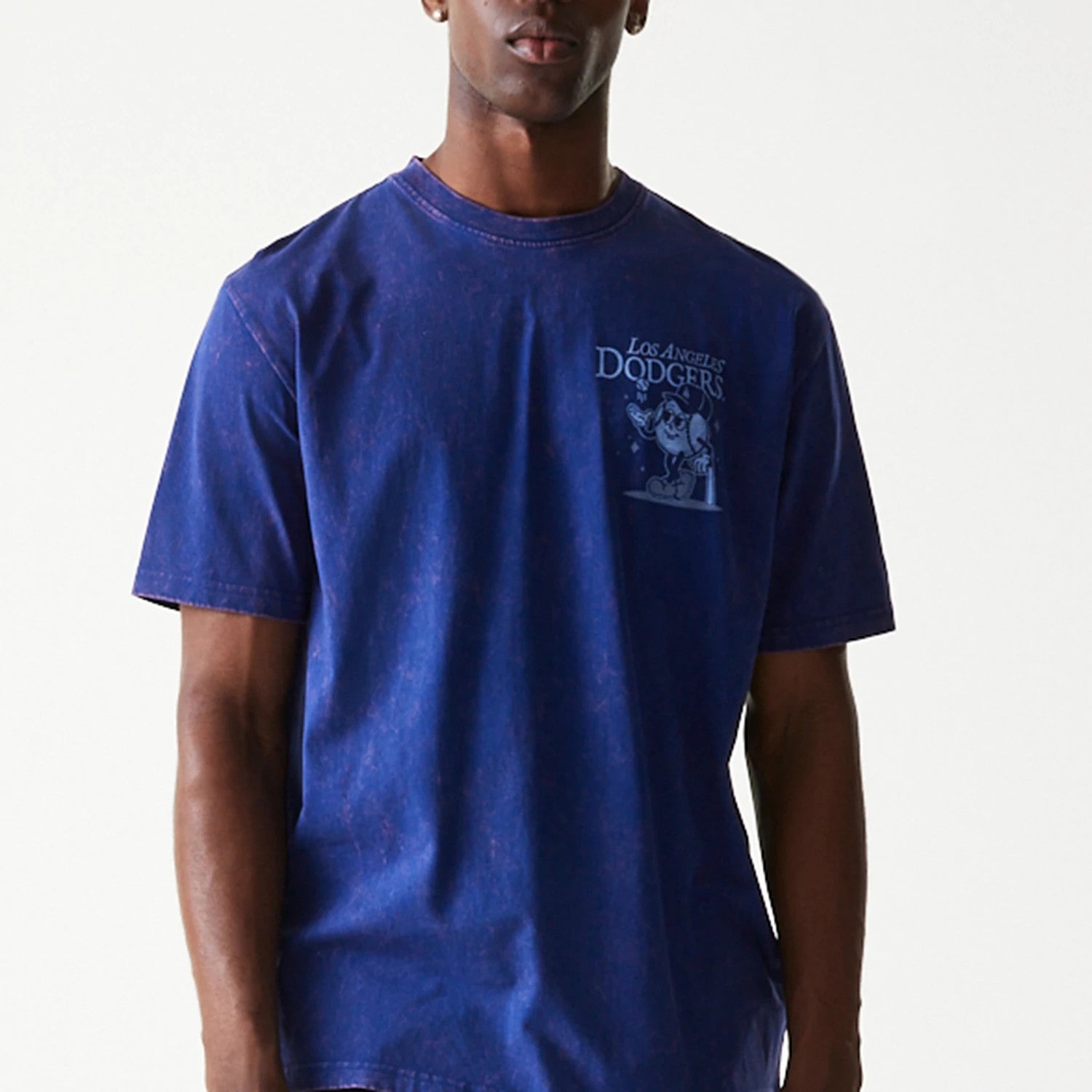 The Male model is wearing LA Dodgers MLB Character Dark Blue T-Shirt 3