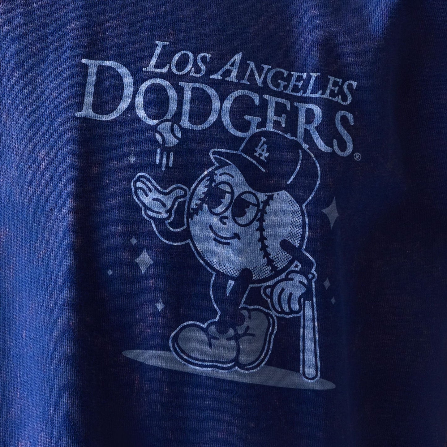 The Male model is wearing LA Dodgers MLB Character Dark Blue T-Shirt 6