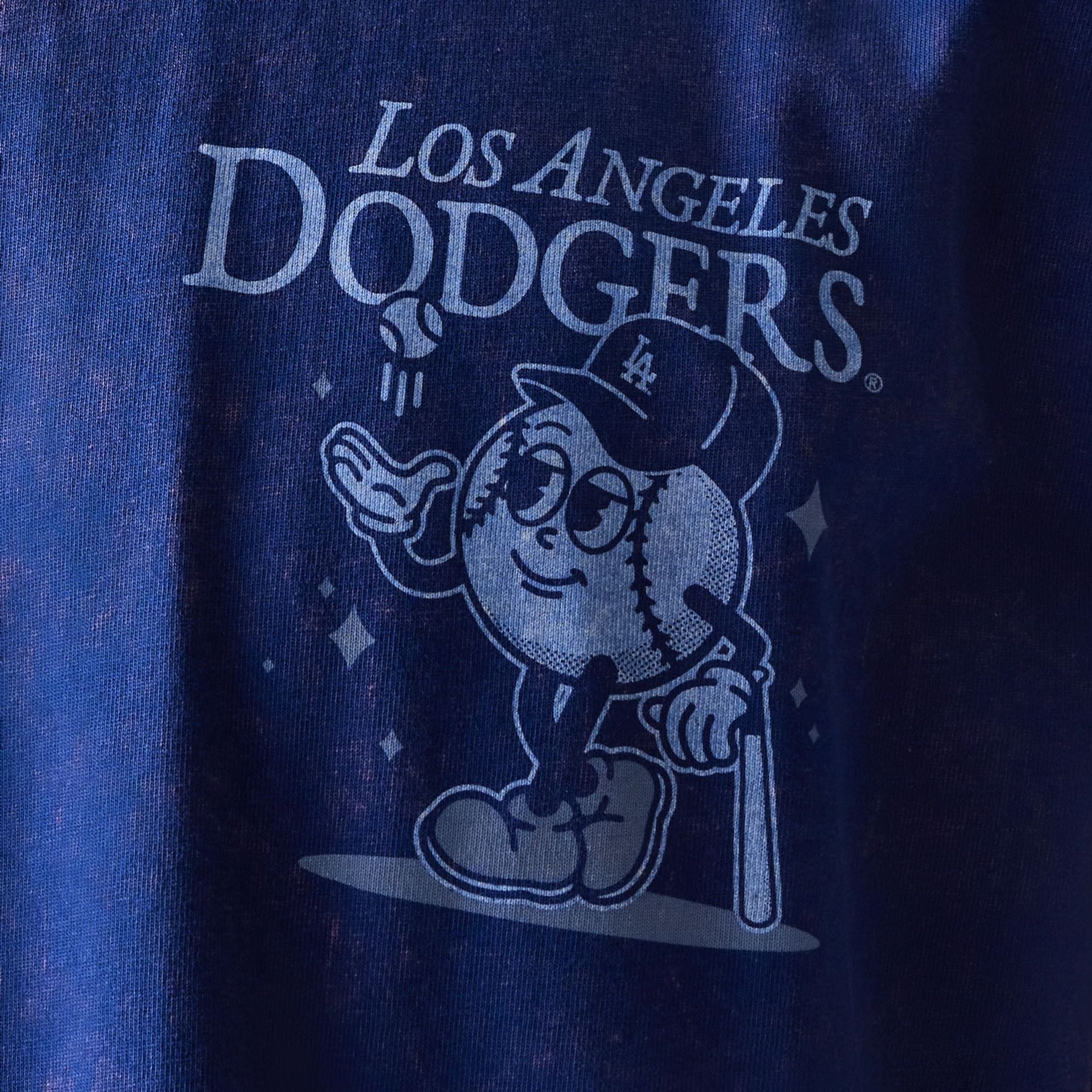 The Male model is wearing LA Dodgers MLB Character Dark Blue T-Shirt 6