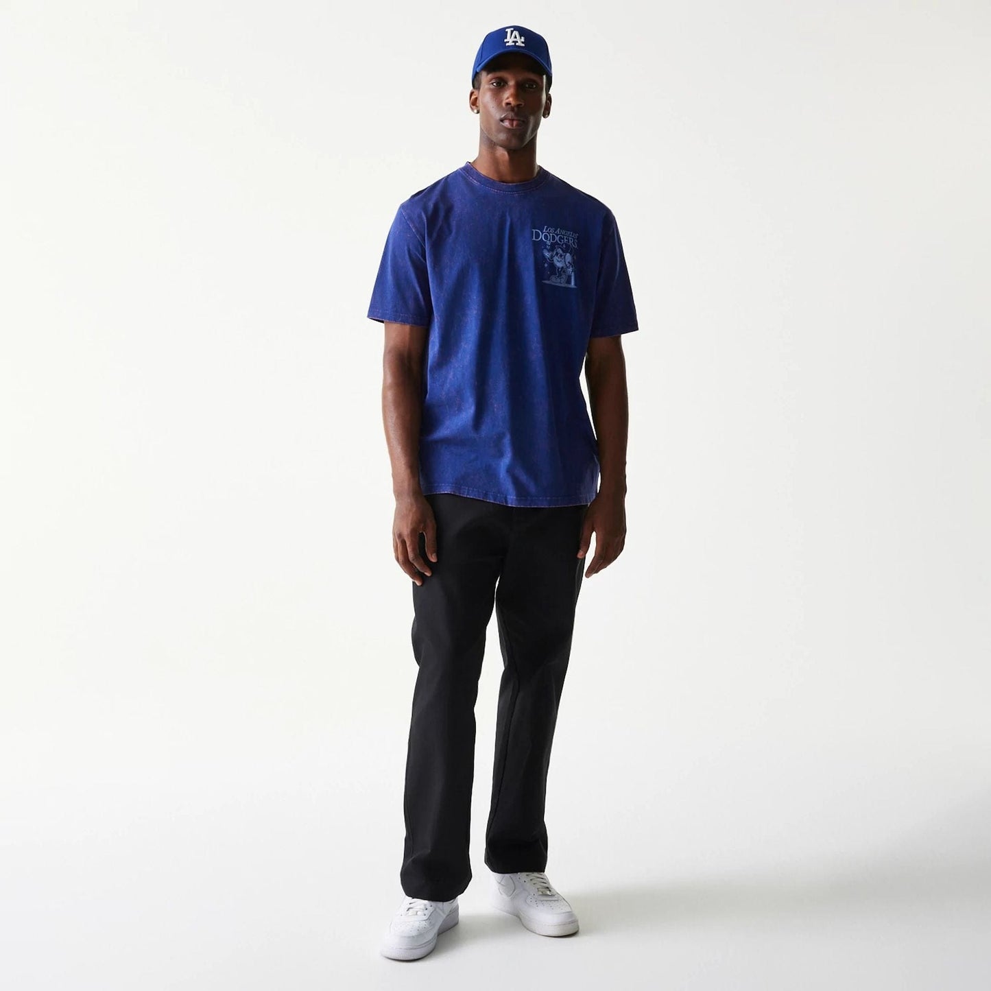 The Male model is wearing LA Dodgers MLB Character Dark Blue T-Shirt 8