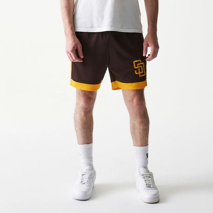 The Male model is wearing San Diego Padres Sport Classic Dark Brown Shorts 3