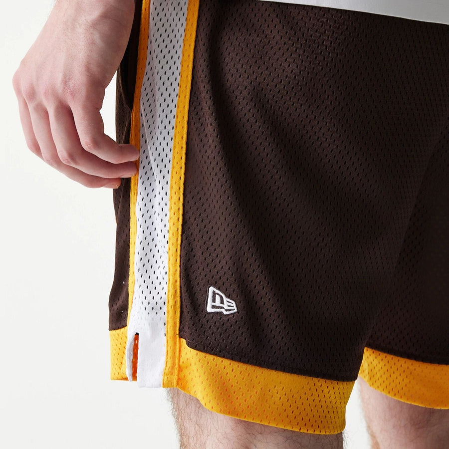 The Male model is wearing San Diego Padres Sport Classic Dark Brown Shorts 5