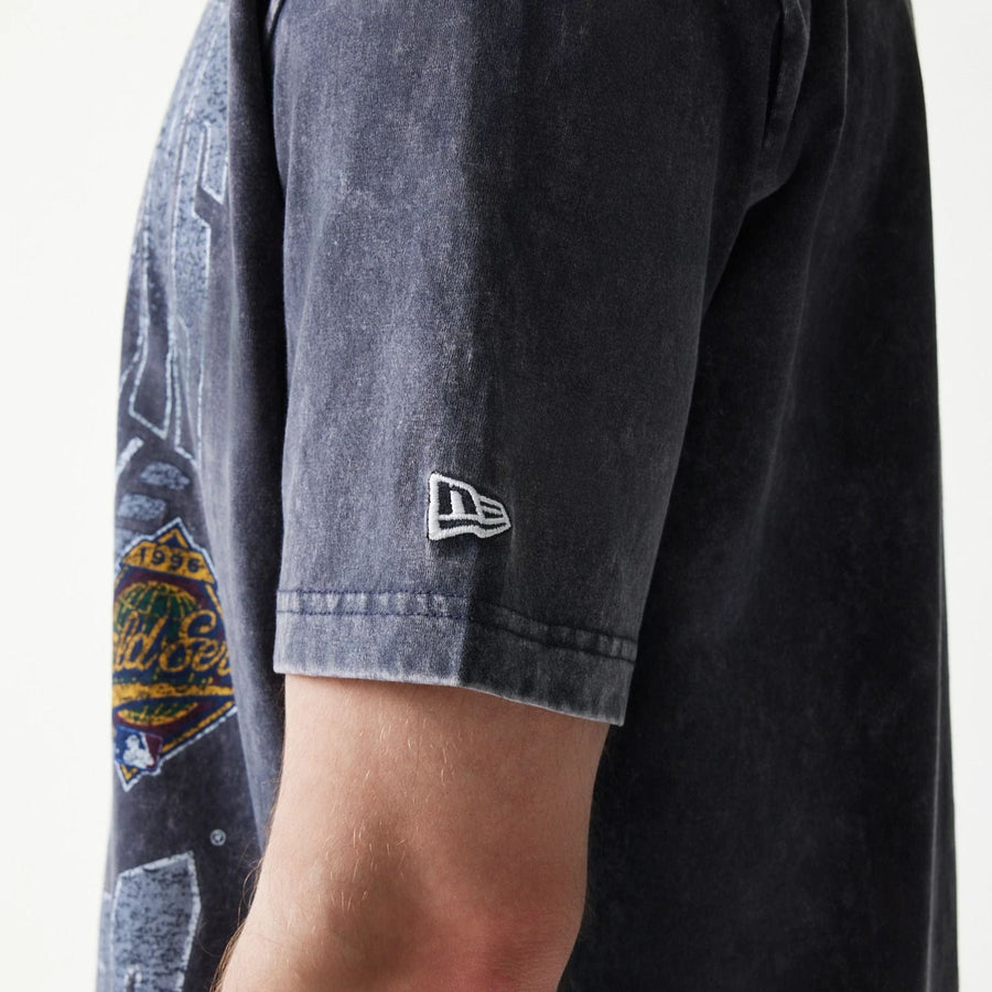 The Male model is wearing New York Yankees Sport Classic Navy T-Shirt 4