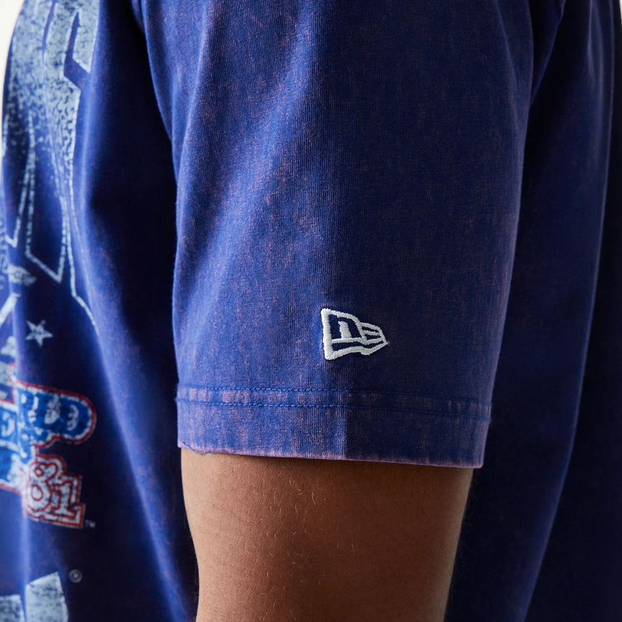 The Male model is wearing LA Dodgers Sport Classic Dark Blue T-Shirt 5