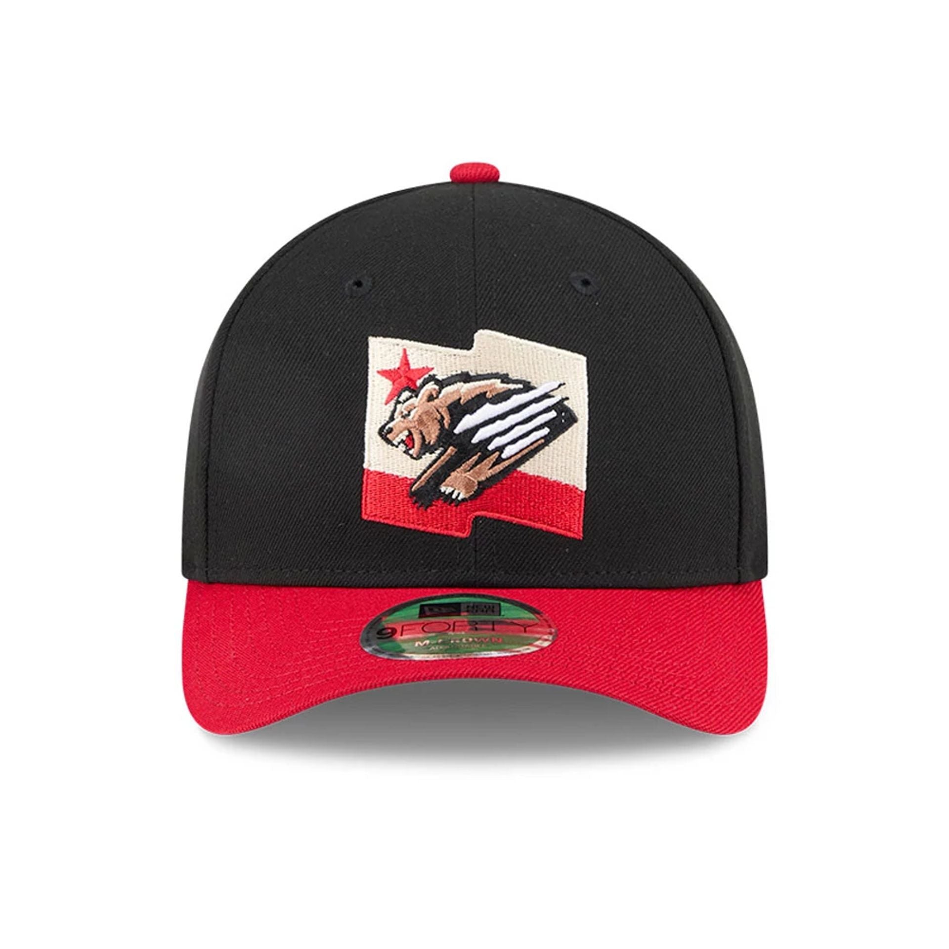 This is a Fresno Grizzlies MiLB AC Perf Player Replica Black 9FORTY M-Crown Adjustable Cap 3