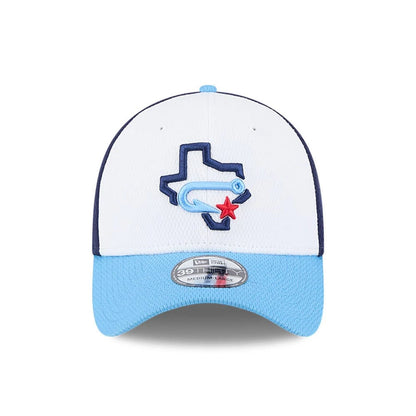 Pictured is this MiLB Batting Practice Corpus Cristi Hooks 39THIRTY Stretch Fit cap in navy. 2