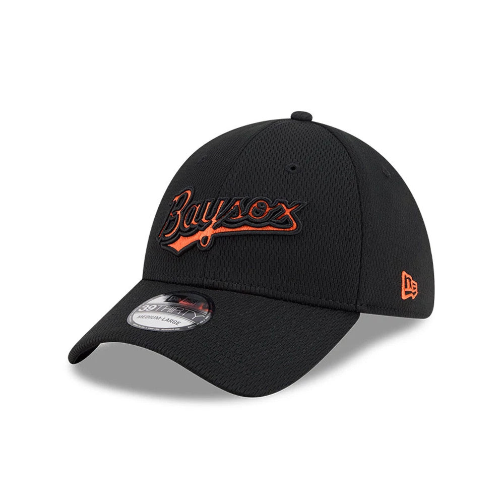 Pictured is this MiLB Batting Practice Chesapeake Baysox 39THIRTY Stretch Fit cap in black. 1