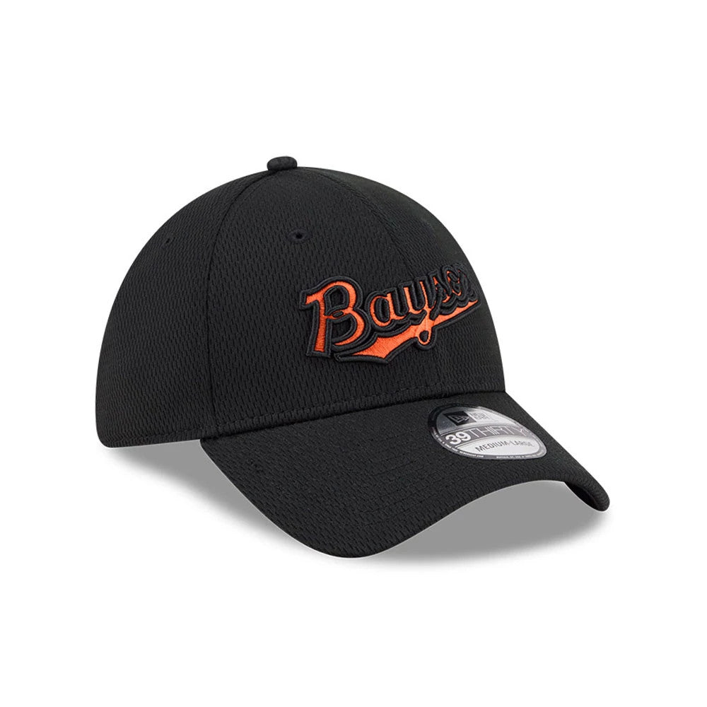 Pictured is this MiLB Batting Practice Chesapeake Baysox 39THIRTY Stretch Fit cap in black. 4