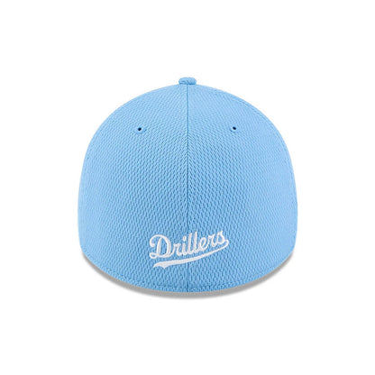 Pictured is this MiLB Batting Practice Tulsa Drillers 39THIRTY Stretch Fit cap in pastel blue. 4