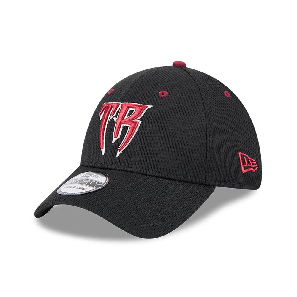 Pictured is this MiLB Batting Practice Wisconsin Timber Rattlers 39THIRTY Stretch Fit cap in black. 1