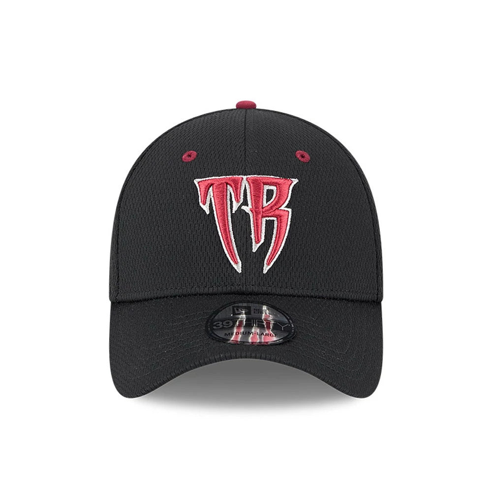 Pictured is this MiLB Batting Practice Wisconsin Timber Rattlers 39THIRTY Stretch Fit cap in black. 2