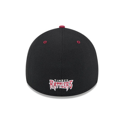 Pictured is this MiLB Batting Practice Wisconsin Timber Rattlers 39THIRTY Stretch Fit cap in black. 4