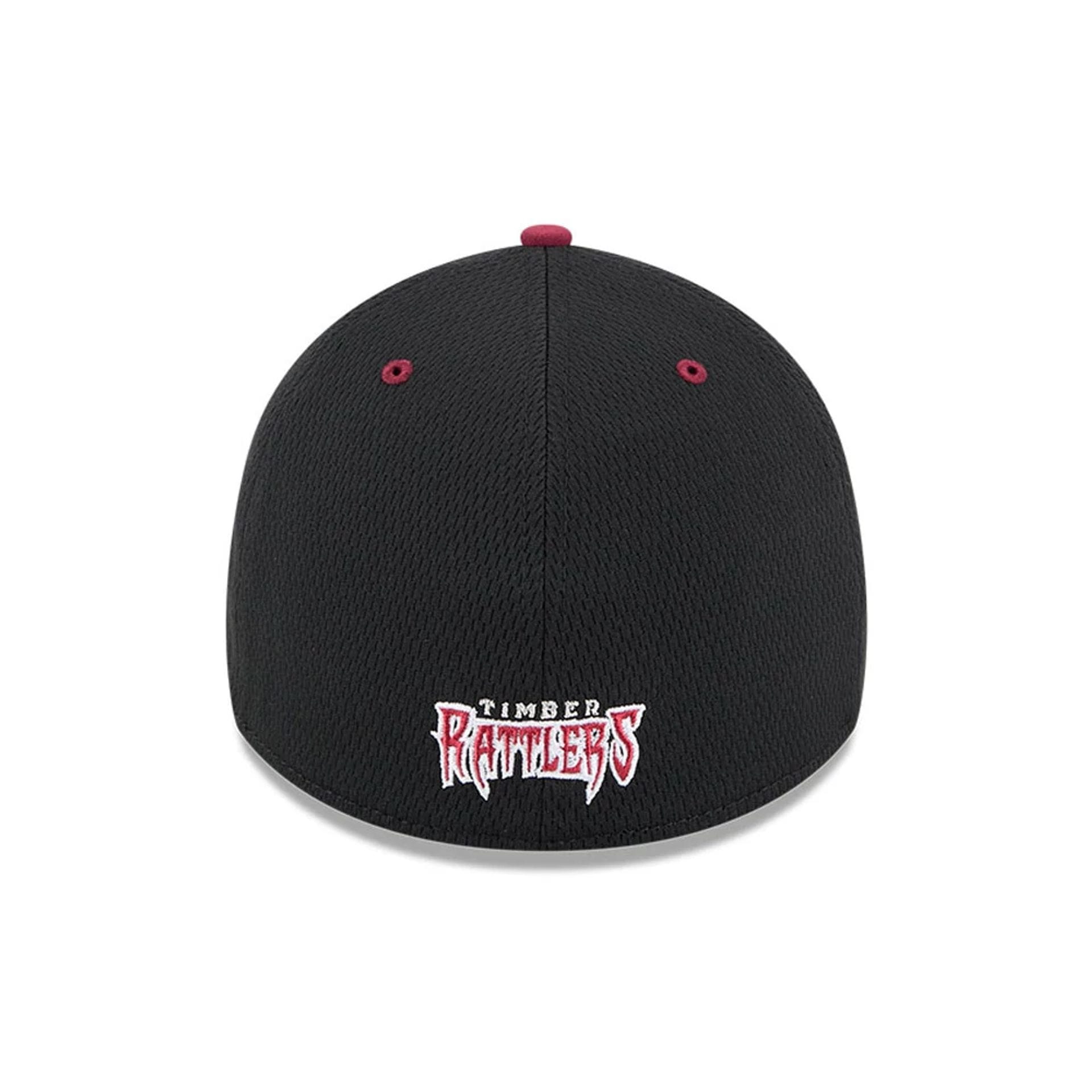Pictured is this MiLB Batting Practice Wisconsin Timber Rattlers 39THIRTY Stretch Fit cap in black. 4