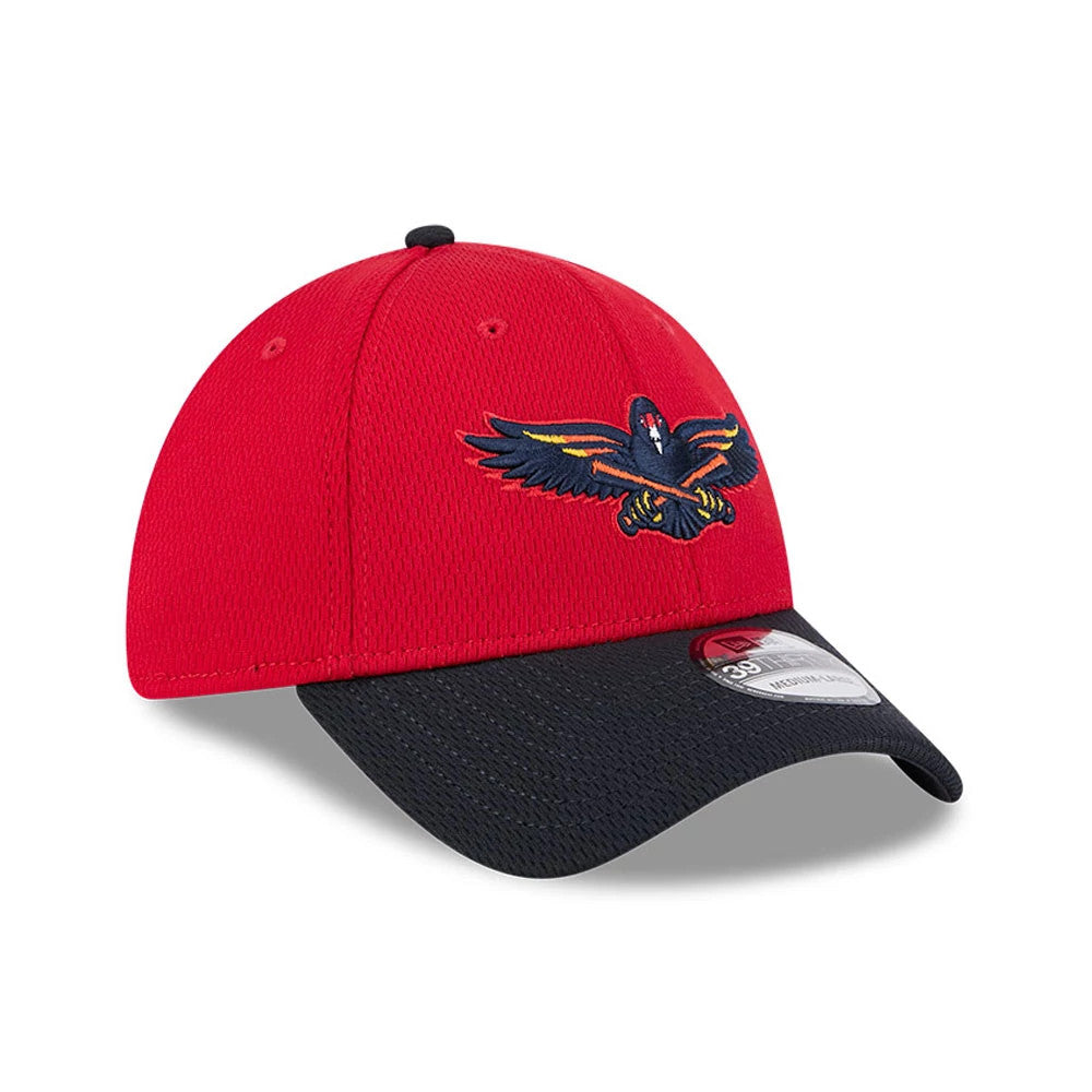 Pictured is this MiLB Batting Practice Toledo Mud Hens 39THIRTY Stretch Fit cap in red. 3