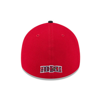 Pictured is this MiLB Batting Practice Toledo Mud Hens 39THIRTY Stretch Fit cap in red. 4