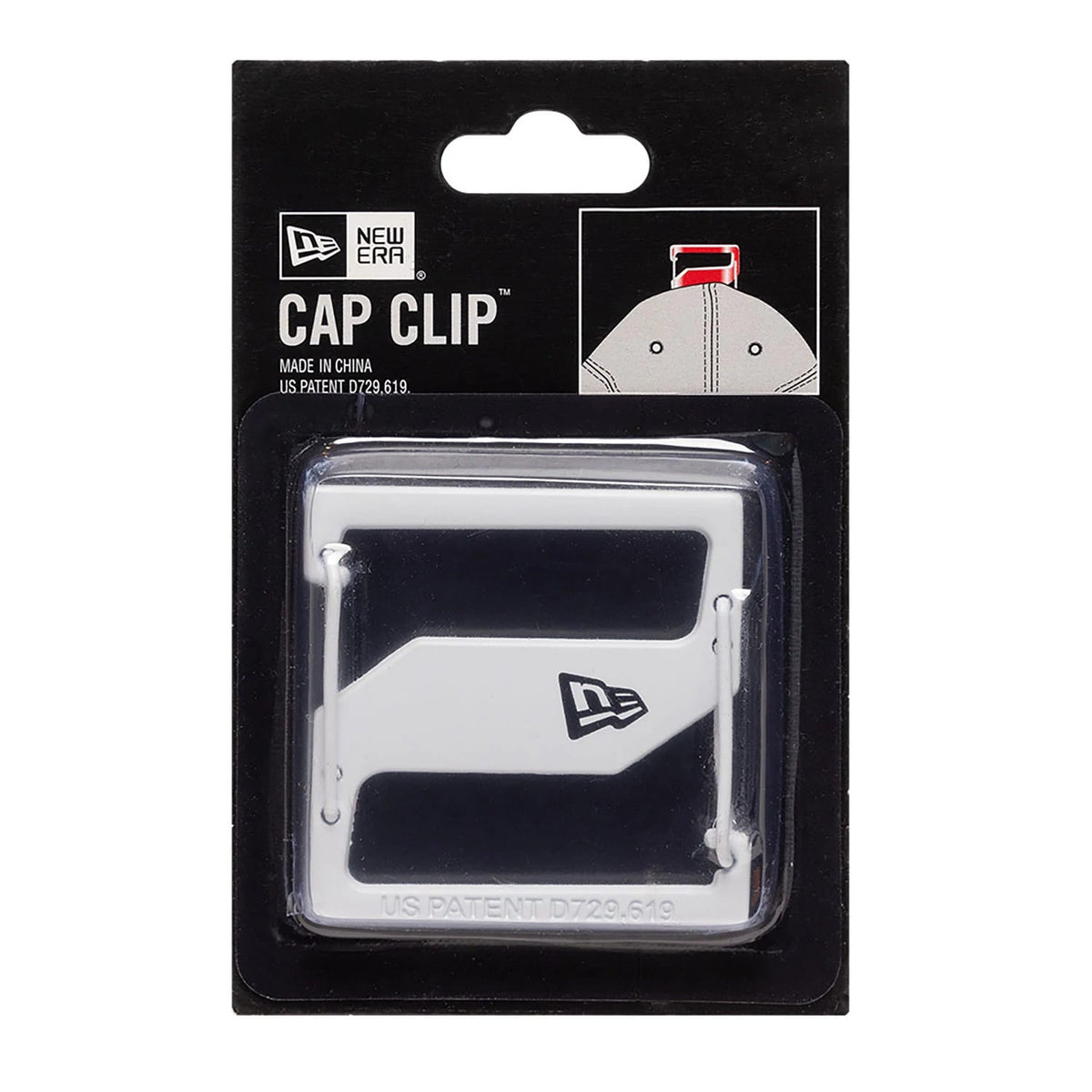 This is a New Era White Cap Clip 5
