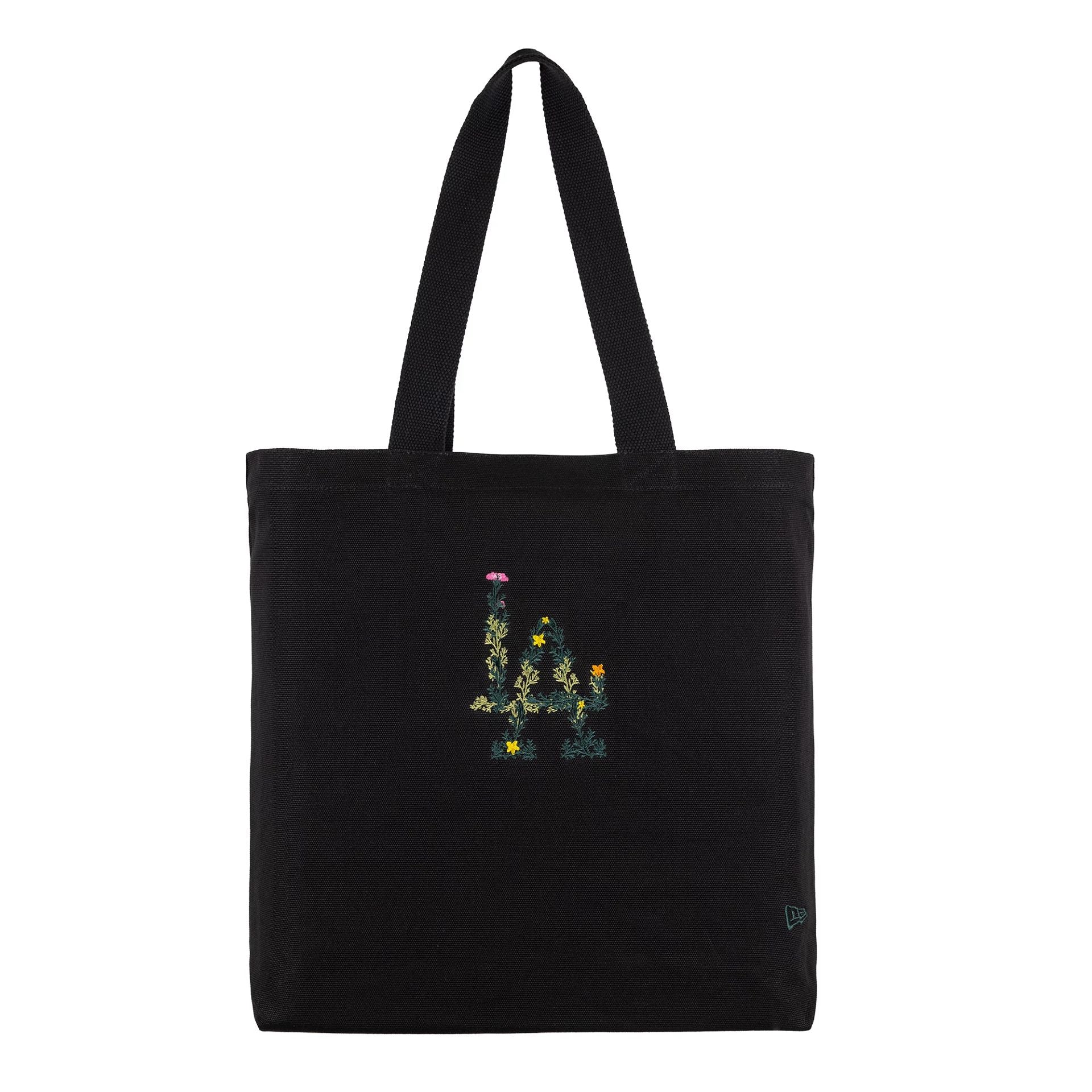 This is a LA Dodgers MLB Floral Black Tote Bag 2