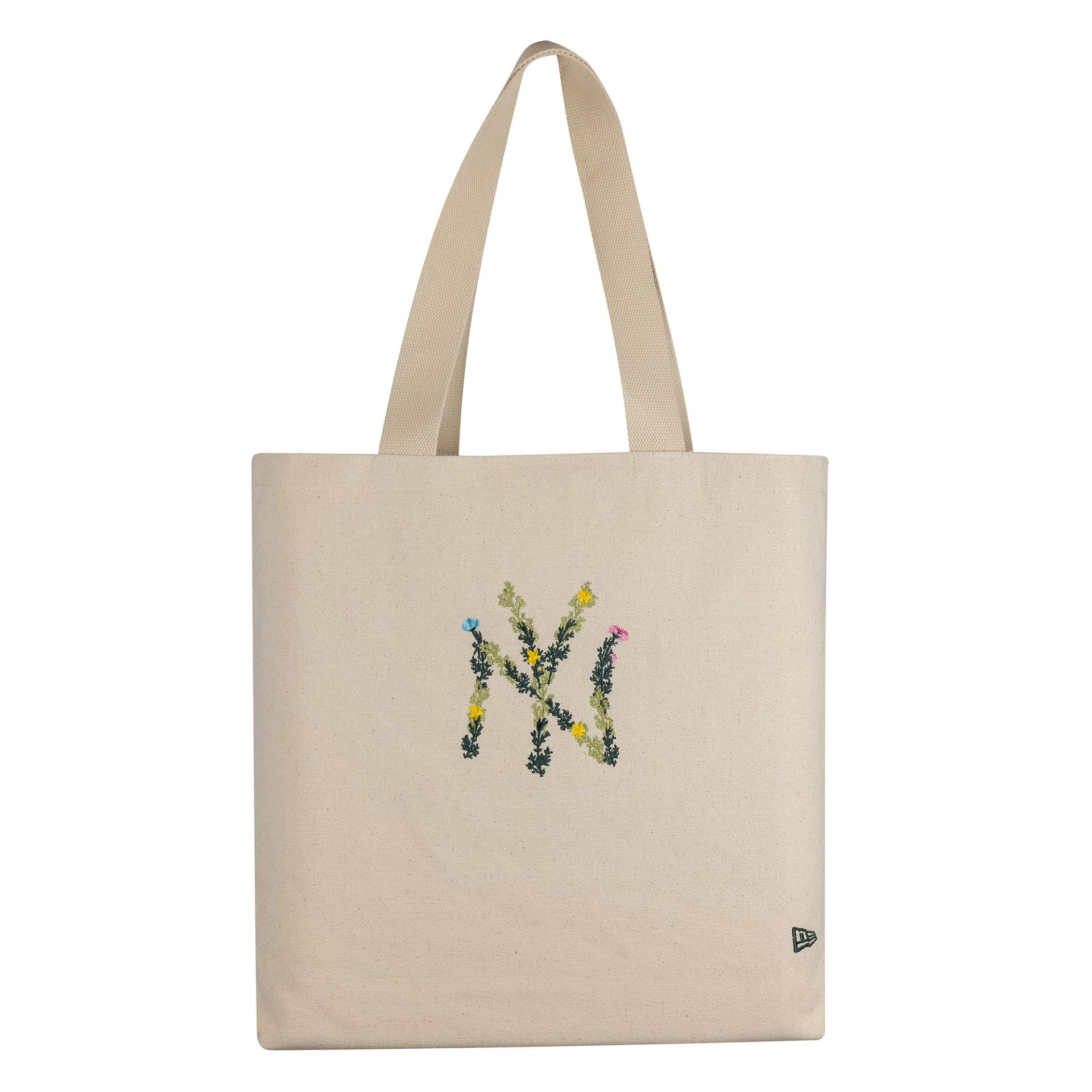 This is a New York Yankees MLB Floral Beige Tote Bag 2