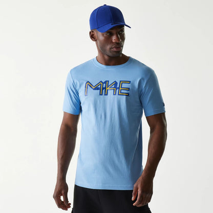 The Male model is wearing Milwaukee Brewers MLB City Connect Blue T-Shirt 1
