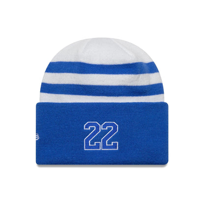 This is a Visa Cash App Racing Bulls Driver Yuki Tsunoda White Cuff Knit Beanie Hat 2